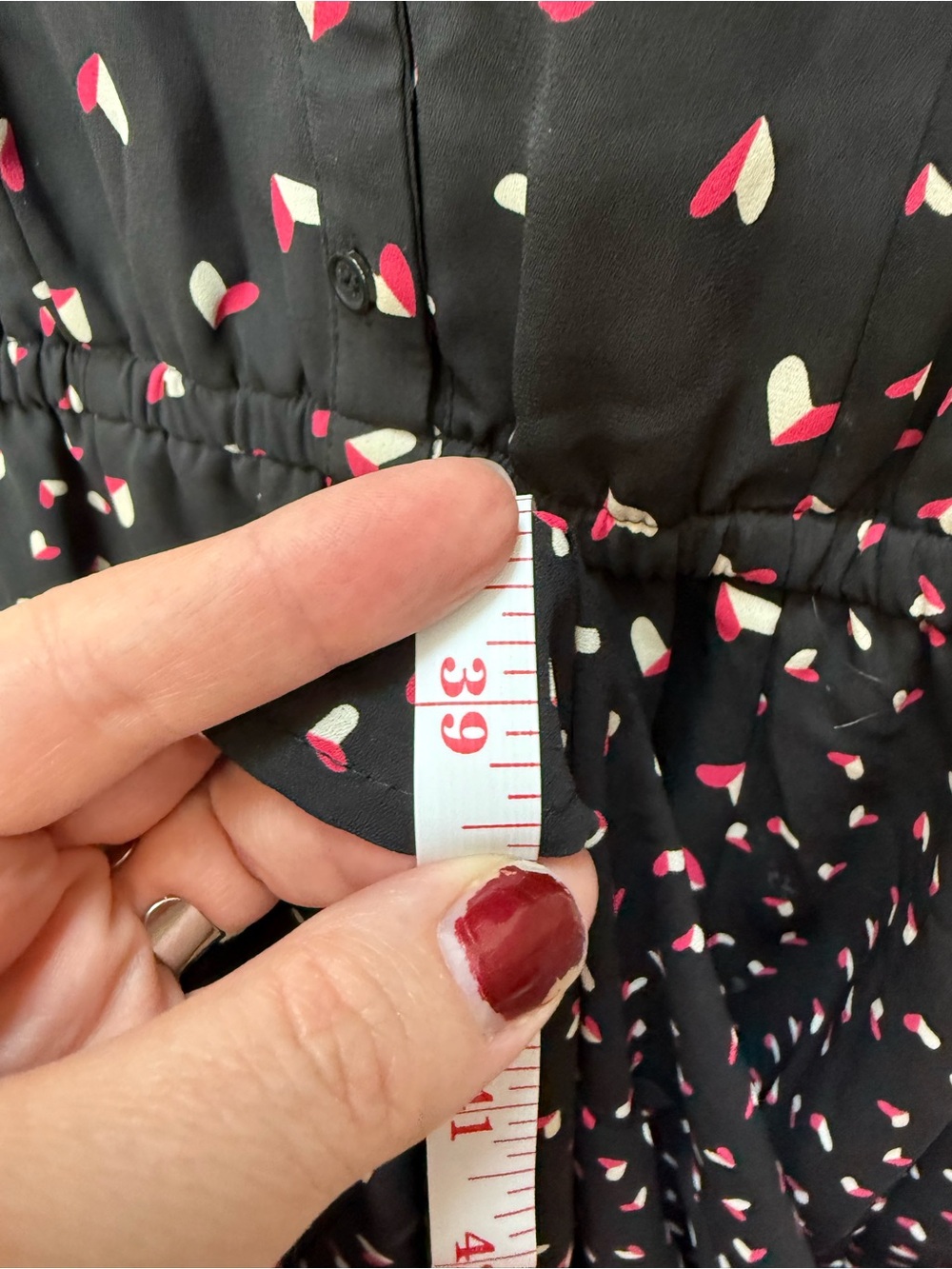 Maison Jules Black Midi Dress with Pink Heart Print - Picture 6 of 12